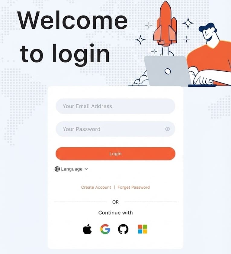 Create and log into your account