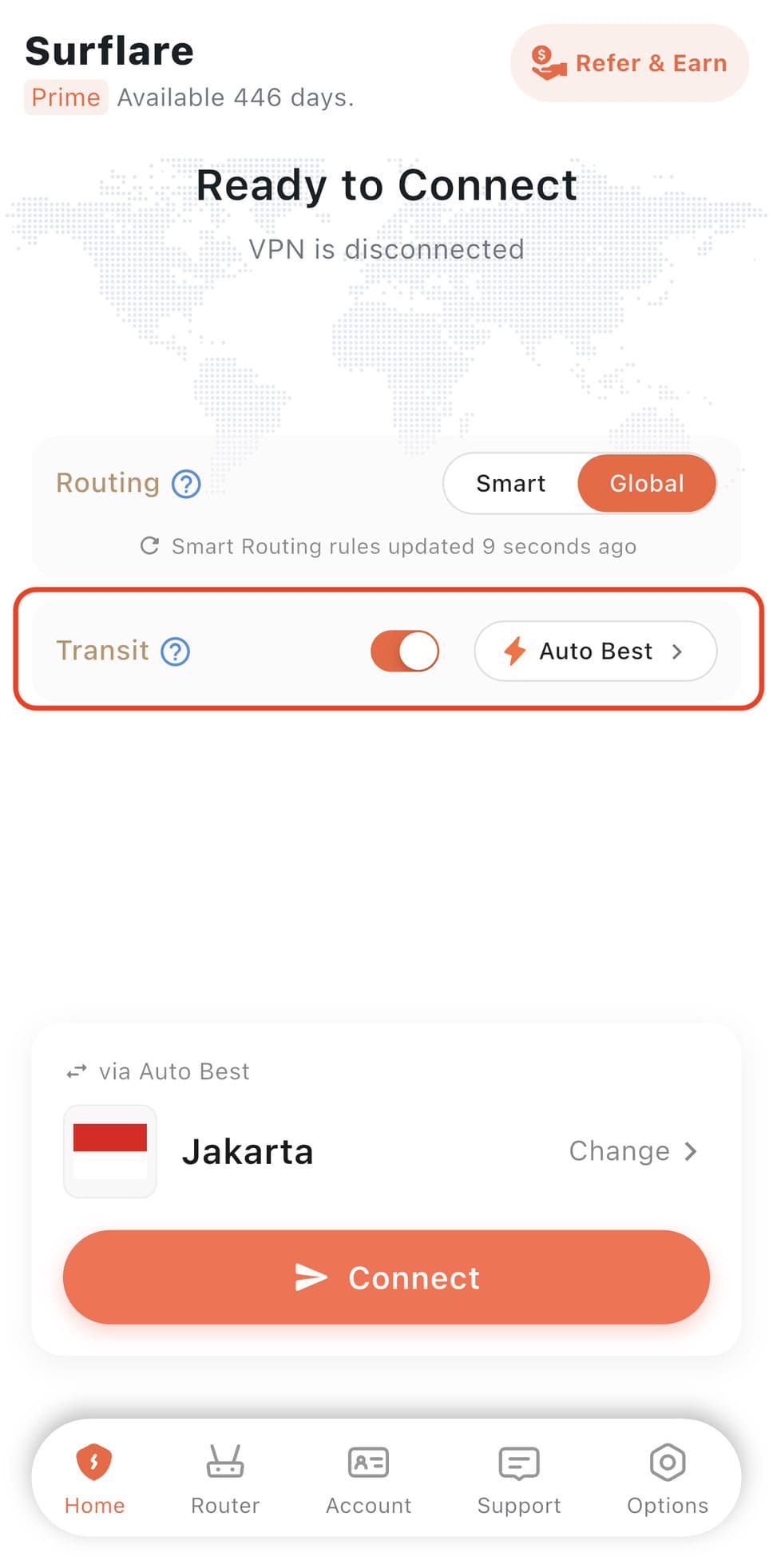 Enable Transit Server on iOS
